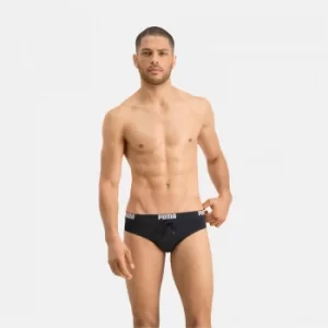 Image of PUMA Swim Logo Mens Swimming Brief, Black, size Medium, Clothing