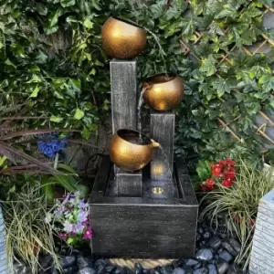 Image of Tranquility Water Features - Three Copper Bowls Mains Powered Water Feature