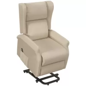 Image of HOMCOM Power Lift Chair for the Elderly with Remote Control, Fabric Electric Recliner Chair for Living Room, Beige