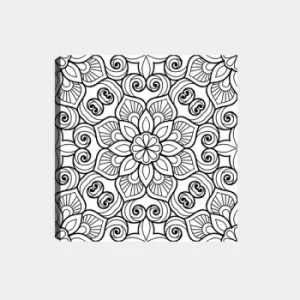 Image of MANDALA82 White Black Decorative Canvas Painting