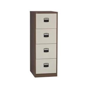 Image of Trexus Filing Cabinet Steel Lockable 4 Drawer CoffeeCream