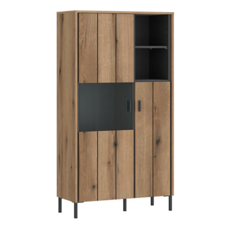 Image of Furniture To Go Arundel 2 Door Display Cabinet In Oak/grey