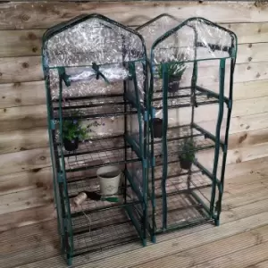 Image of Samuel Alexander 2 PACK Of Outdoor Garden Mini Greenhouse 141cm Tall With 4 Shelves Tiers Green House Small Greenhouse With Frame, Waterproof Transpar