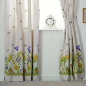 Image of Belledorm Bluebell Meadow Lined Curtains (168 x 138cm) (Ivory)