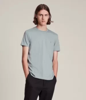 Image of AllSaints Mens Tonic Crew T-Shirt, Thunder Grey, Size: M