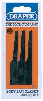 Image of Draper 32 tpi Air Body Saw Blades (3) 52283