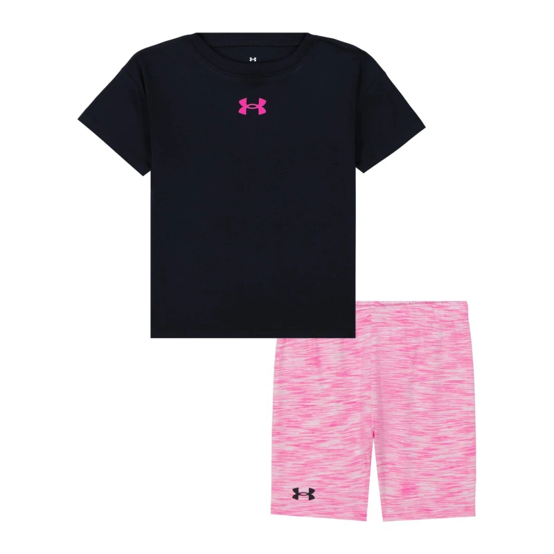 Image of Under Armour Kids Top and Shorts Set Black female 2 - 3 Years
