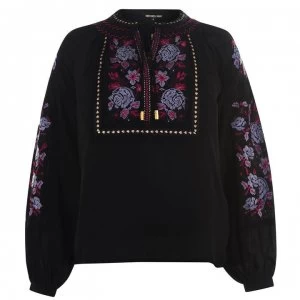 Image of Biba Rose Embroidered Blouse - Black