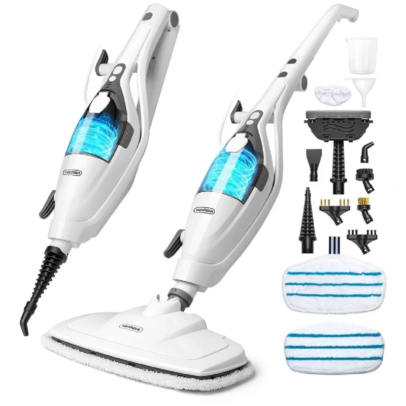 Image of VonHaus 10-in-1 Steam Mop in White Size: 400ml White Unisex 400ml