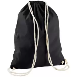 Image of Westford Mill Recycled Cotton Drawstring Bag (One Size) (Black)