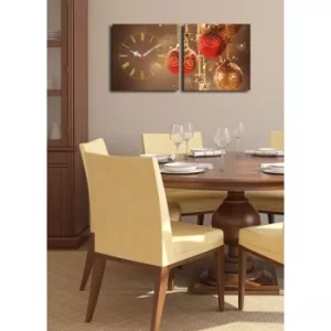 Image of 2P2828CS-13 Multicolor Decorative Canvas Wall Clock (2 Pieces)