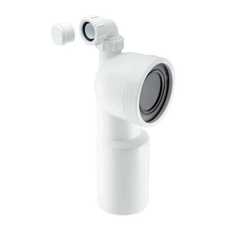 Image of Mcalpine 90 Bend Adjustable Length Rigid Wc Toilet Connector Plain End Outlet