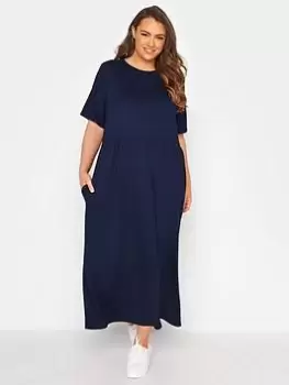 Image of Yours Throw On Maxi Dress - Navy, Size 18, Women