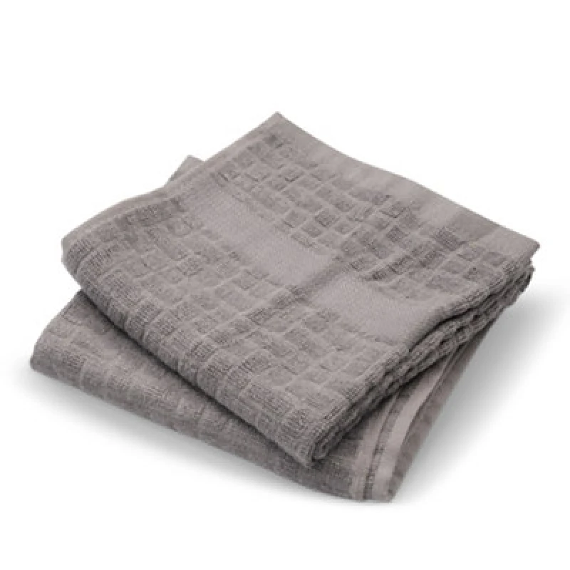 Image of Cuisinart Light Grey 2 Pack Professional Antimicrobial Sculpted Bamboo Tea Towel Light Grey