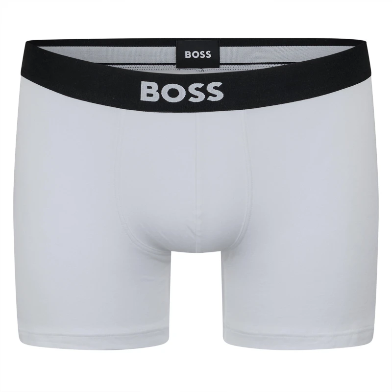 Image of Boss Three-pack of logo-waistband boxer briefs - White White XL