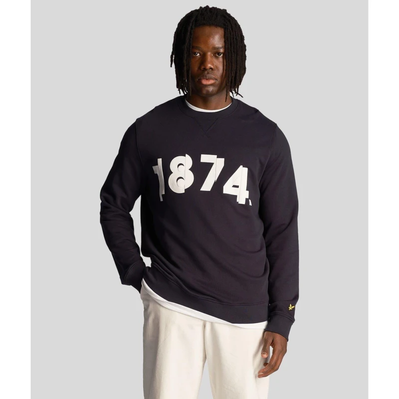 Image of Lyle and Scott 1874 Graphic Sweatshirt Navy male S