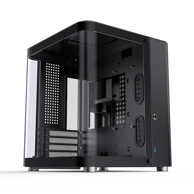 Image of Jonsbo TK-1 2.0 Micro-ATX Case, Tempered Curved Glass - Black - TK-1 Black