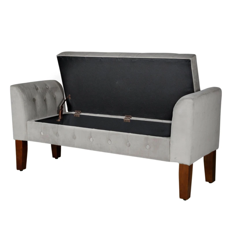 Image of Essential Living Oxford Upholstered Storage Bench - Dove Grey K6211-B214