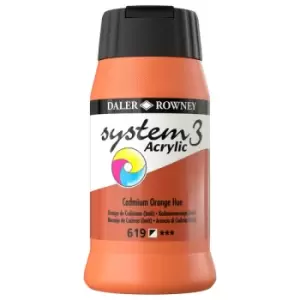Image of Daler Rowney System 3 Acrylic Paint Cadmium Orange (500ml)