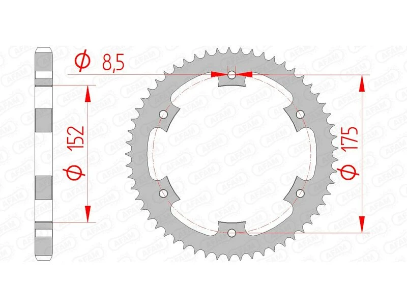 Image of AFAM Steel Standard Rear Sprocket 12207 - 428