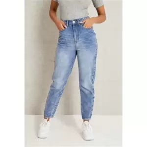Image of I Saw It First Vintage Wash Premium Mom Jeans - Blue