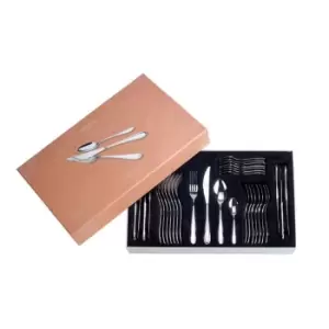 Image of Arthur Price Monsoon 'Sahara' stainless steel 32 piece 8 person boxed cutlery set for luxury home dining - Metallics