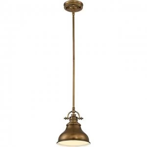 Image of 1 Light Dome Ceiling Mini Pendant Weathered brass, E27