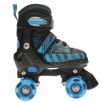 Image of No Fear Bolt Quad Skates Junior Boys - Black/Blue