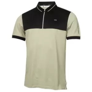 Image of Calvin Klein Whitman Zipped Polo Cameo Green - L