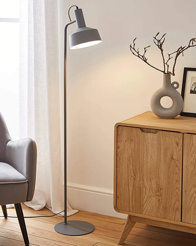 Image of Searchlight Metal Floor Lamp Grey - Searchlight Grey ZG33801