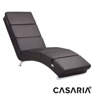 Image of CASARIA Chaise Longue Relaxing Faux Leather Lounger Reclining Living Room Single Chair Recliner Bedroom Office Seat Kunstleder dunkelbraun (de)