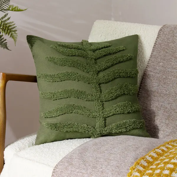 Image of Dakota Tufted Cushion Forest, Forest / 45 x 45cm / Polyester Filled