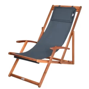 Image of Sun Lounger made of Acacia Wood Adjustable in 3 Positions