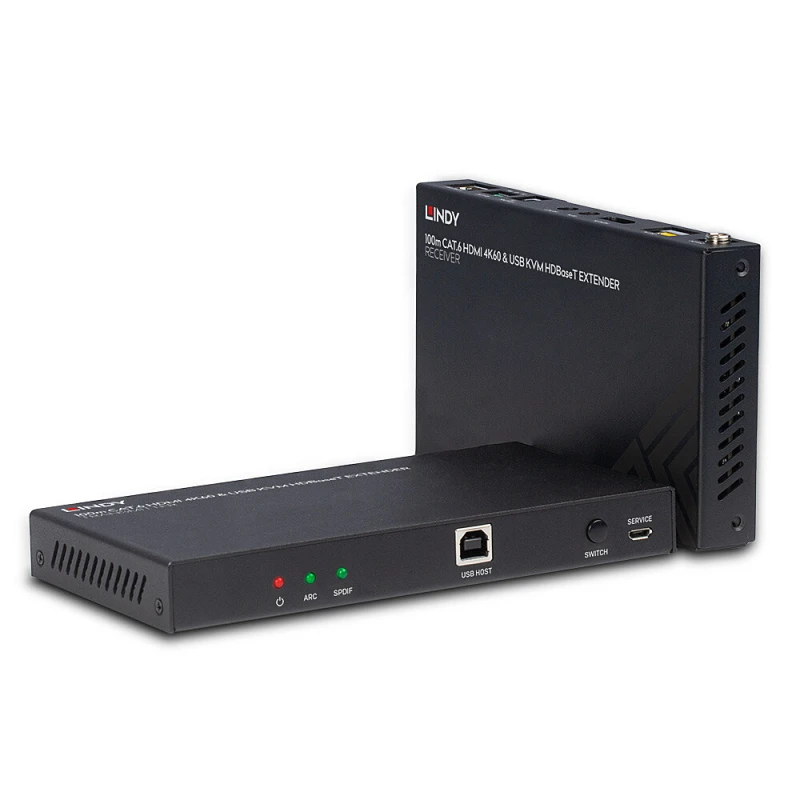 Image of Lindy 100m Cat.6 HDMI 4K60. Audio. IR and RS-232 HDBaseT KVM Extender