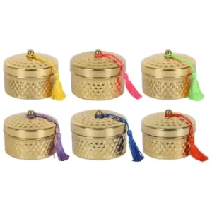 Image of 9.5x8cm Candlepot With Tassel Lid (One Random Supplied)