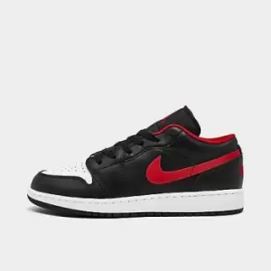 Image of Jordan Air Jordan 1 Low (Gs), Black/Fire Red-White, size: 3+, Unisex, Shoes grade school, 553560-063