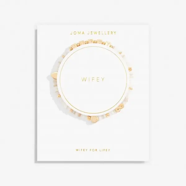 Image of Happy Little Moments Wifey Gold Plated 17.5cm Bracelet 7091