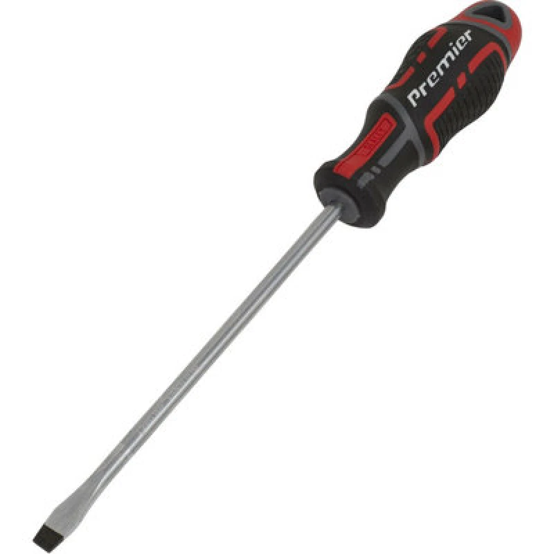 Image of Loops PREMIUM Slotted 6 x 150mm Screwdriver - Ergonomic Soft Grip - Magnetic Tip Multi