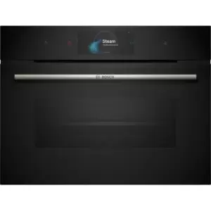 Image of Bosch Series 8 CSG7584B1 Built In Compact Electric Single Oven with added Steam Function - Black - A+ Rated