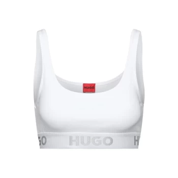 Image of Hugo Sporty Logo Bralette - White