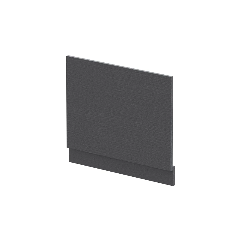 Image of Balterley Edge/Power Straight End Bath Panel & Plinth, 700mm - Textured Woodgrain Graphite Grey Grey unisex
