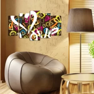 Image of 5ABSMDF-100 Multicolor Decorative MDF Painting (5 Pieces)