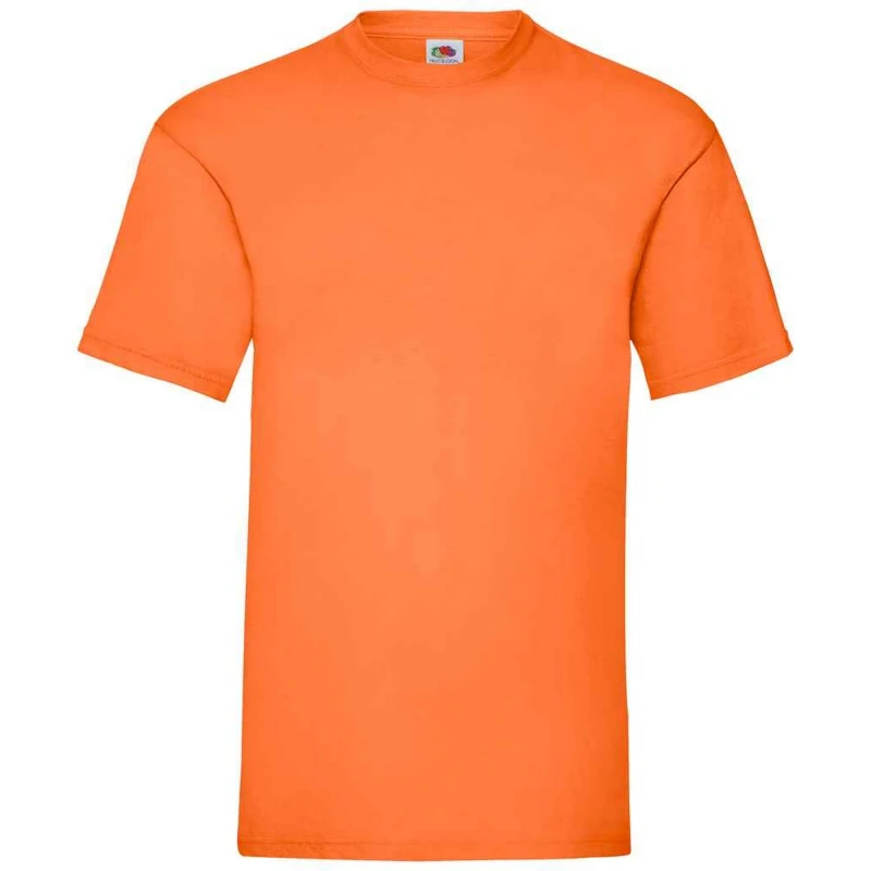Image of Fruit Of The Loom Fruit of the Loom Men Valueweight T-Shirt in Orange Size: Small Orange S Male 5063527627308