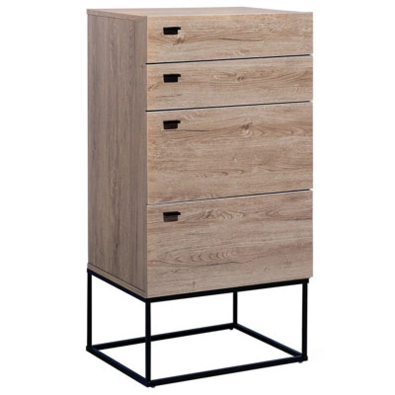 Image of Beliani 4 Drawer Chest Acra Light Brown