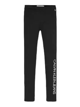 Image of Calvin Klein Jeans Girls Logo Legging - Black Size Age: 14 Years, Women