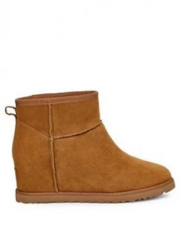 Image of Ugg Classic Femme Hidden Wedge Mini Ankle Boots - Chestnut