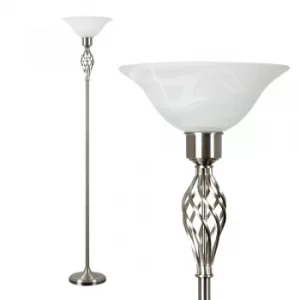 Image of Barley Twist Style Uplighter in Satin Nickel