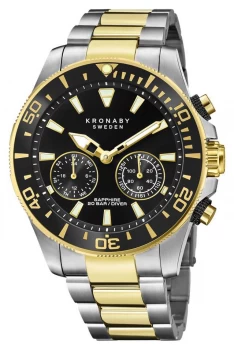 Image of Kronaby Diver Collection Bluetooth Black Dial Two Tone Watch