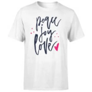 Image of Peace Joy Love T-Shirt - White - 3XL