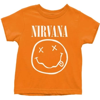 Image of Nirvana - White Smiley Kids 2 Years T-Shirt - Orange